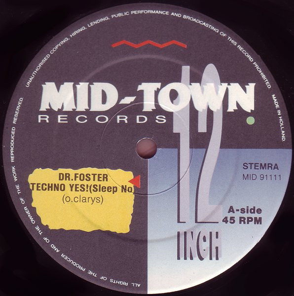 Dr. Foster - Trying To Get To Sleep | Mid-Town Records (MID 91111) - 3