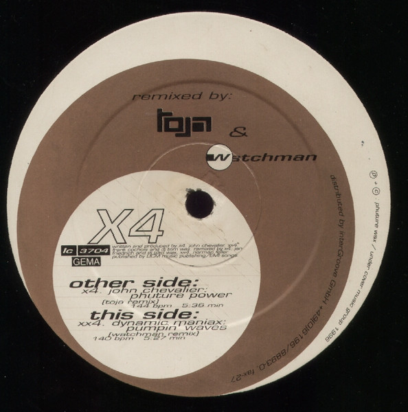 John Chevalier / Dynamic Maniax - X4 | Phuture Wax (WAX X 004) - 2 John Chevalier / Dynamic Maniax - X4 | Phuture Wax (WAX X 004) - 2
