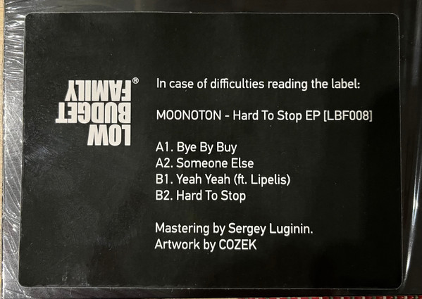 Moonoton - Hard To Stop EP | Low Budget Family (LBF008) - 3