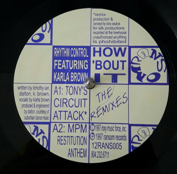Rhythm Control , Karla Brown - How 'bout It | Ransom Records (12RANS005) - main