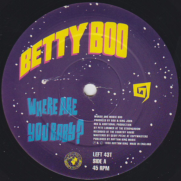 Betty Boo - Where Are You Baby? | Rhythm King (LEFT 43T) - 3