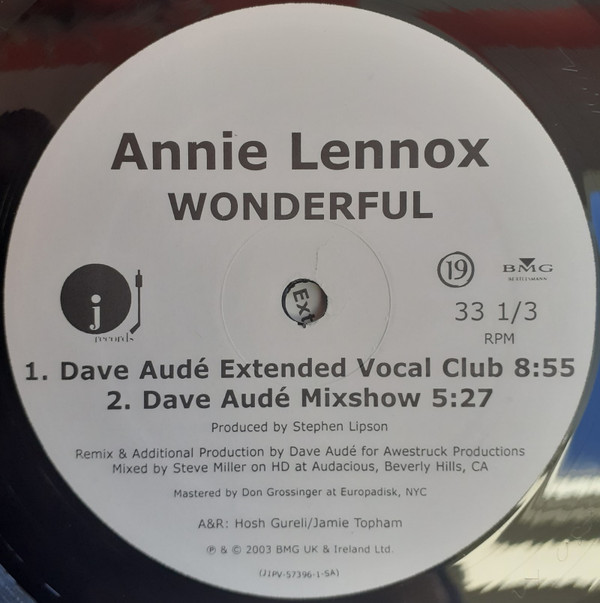 Annie Lennox - Wonderful | J Records (J1PV-57396-1) - main Annie Lennox - Wonderful | J Records (J1PV-57396-1) - main