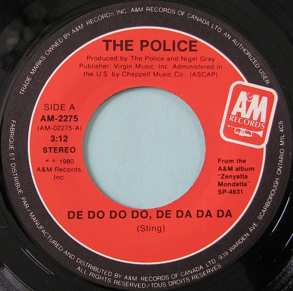 The Police - De Do Do Do, De Da Da Da / Friends | A&M Records (AM-2275) - main