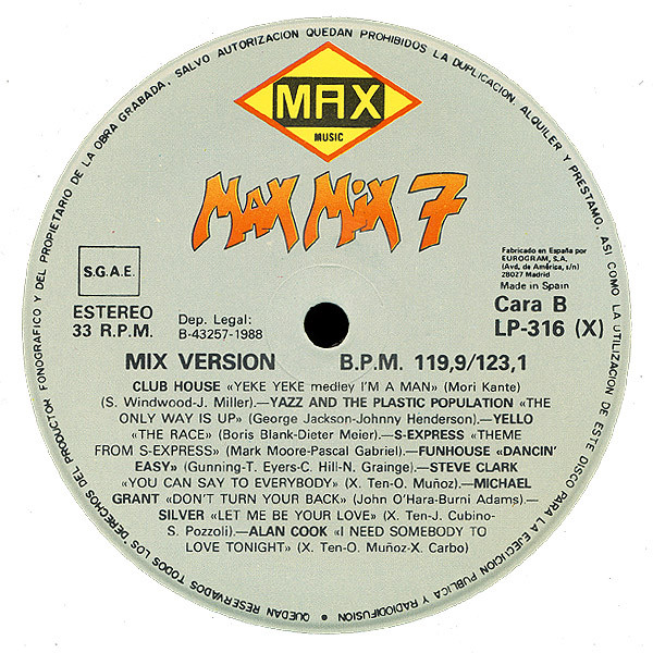 Toni Peret & José Mª Castells - Max Mix 7 | Max Music (LP-316 X) - 4
