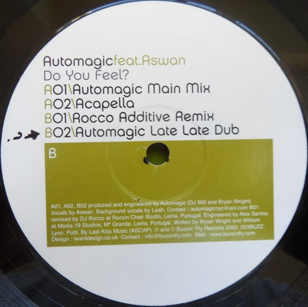 Automagic - Do You Feel? | Buzzin' Fly Records (003BUZZ) - 3