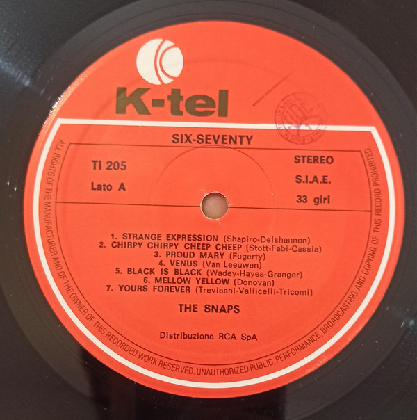 The Snaps - Six-Seventy | K-Tel (TI 205) - 3 The Snaps - Six-Seventy | K-Tel (TI 205) - 3