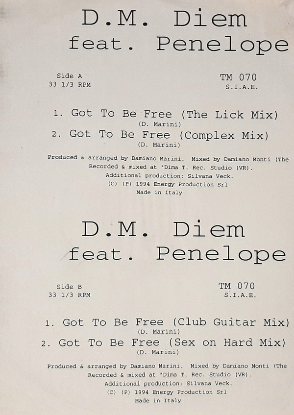 D. M. Diem Feat. Penelope - Got To Be Free | Extreme Records (TM 070)