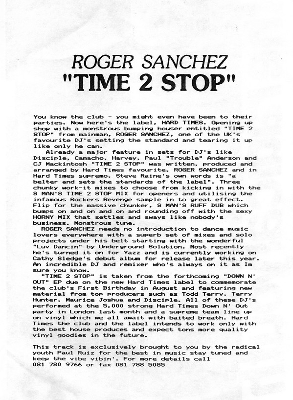 The S-Man - Time 2 Stop | Hard Times The Label (HT 001) - 5 The S-Man - Time 2 Stop | Hard Times The Label (HT 001) - 5
