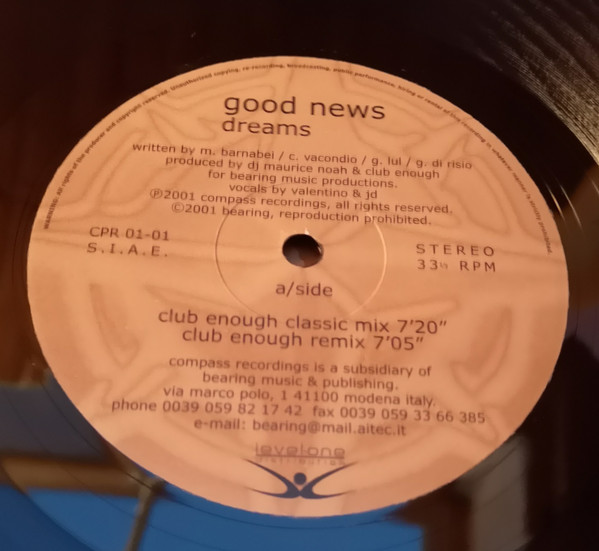 Good News - Dreams | Compass Recordings (CPR 01-01) - 3 Good News - Dreams | Compass Recordings (CPR 01-01) - 3