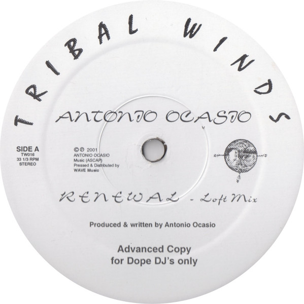 Antonio Ocasio - Renewal | Tribal Winds (TW016)