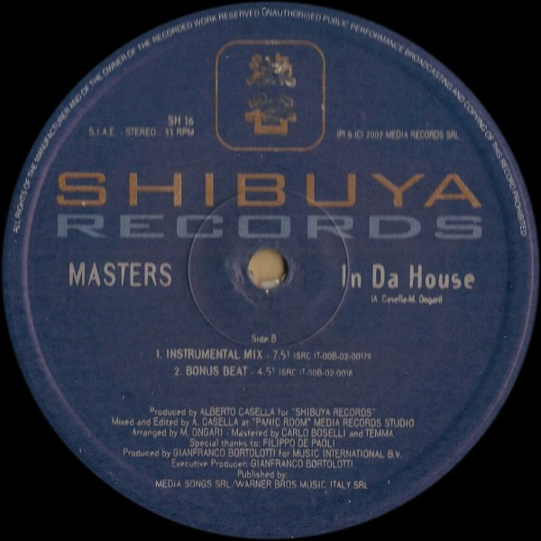Masters - In Da House | Shibuya Records (SH 16) - 2