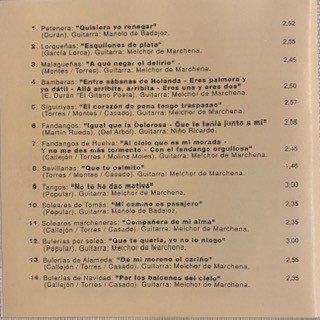 La Niña De Los Peines - Antologia de Cantaores Flamencos Vol. 2 | EMI (7485902) - 2