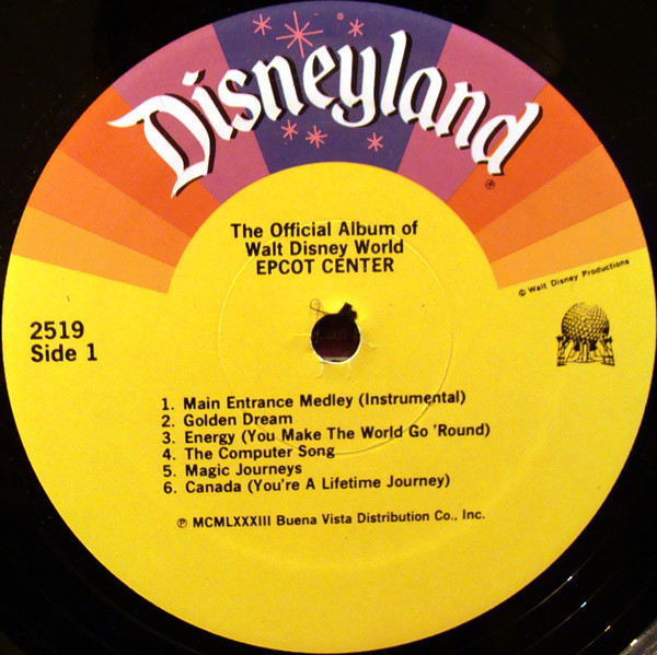 Various - The Official Album Of Walt Disney World Epcot Center | Disneyland (2519) - 3 Various - The Official Album Of Walt Disney World Epcot Center | Disneyland (2519) - 3