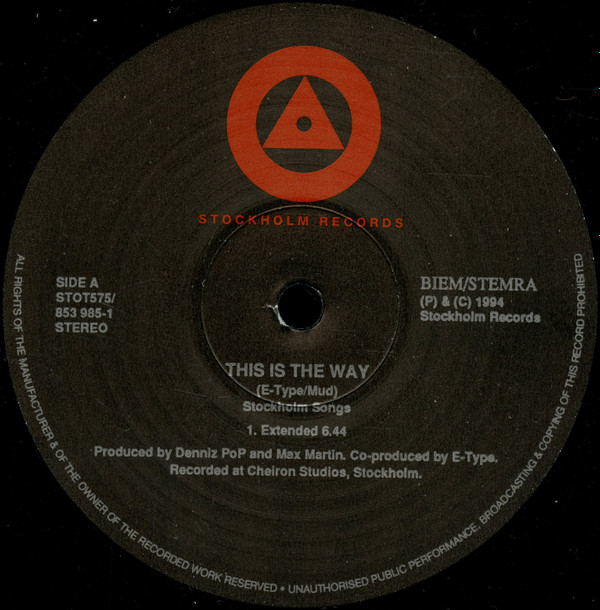 E-Type - This Is The Way | Stockholm Records (853 985-1) - main