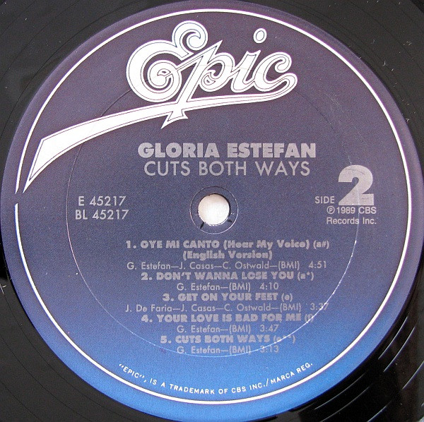 Gloria Estefan - Cuts Both Ways | Epic (OE 45217) - 4 Gloria Estefan - Cuts Both Ways | Epic (OE 45217) - 4