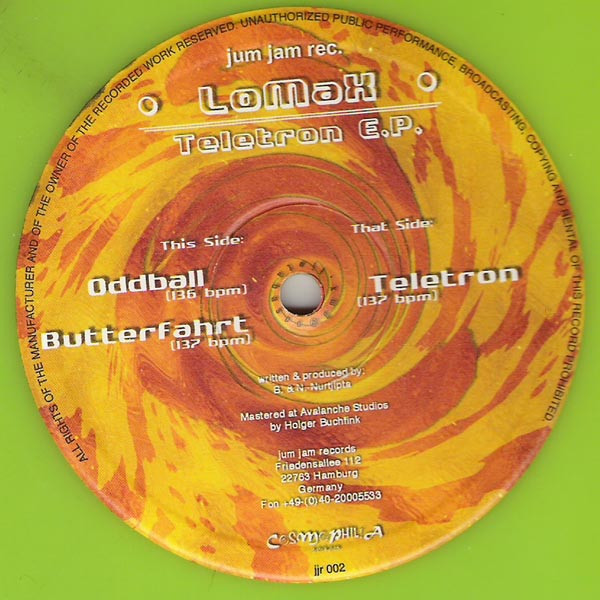 Lomax - Teletron EP | Jum Jam (jjr 002) - main