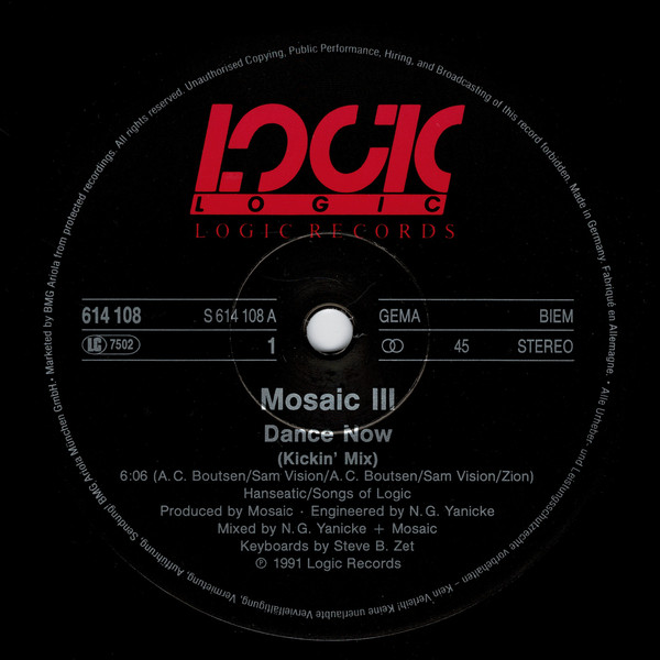 Mosaic Feat. Zyon - Dance Now | Logic Records (614 108) - 3