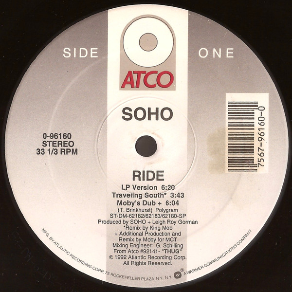 Soho - Ride | ATCO Records (0-96160) - main Soho - Ride | ATCO Records (0-96160) - main