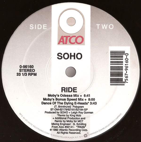 Soho - Ride | ATCO Records (0-96160) - 2 Soho - Ride | ATCO Records (0-96160) - 2