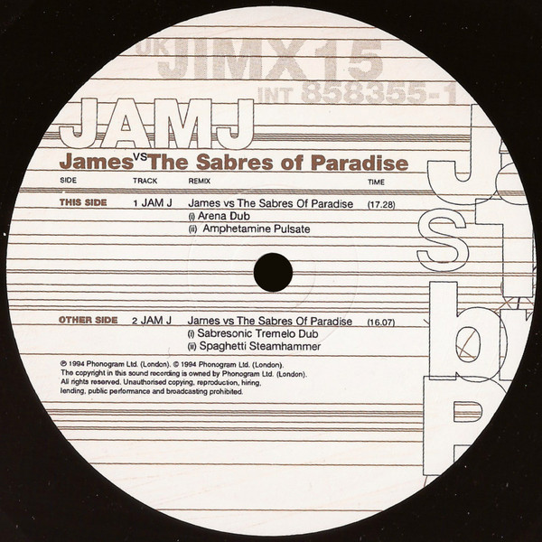 James Vs The Sabres Of Paradise - Jam J | Fontana (JIMX15) - 3