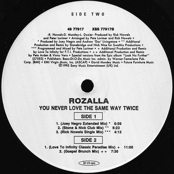 Rozalla - You Never Love The Same Way Twice | Epic Dance (49 77917) - 2