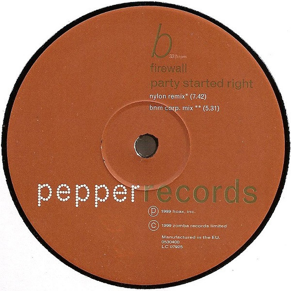 Firewall - Party Started Right | Pepper Records (0530400) - 3 Firewall - Party Started Right | Pepper Records (0530400) - 3