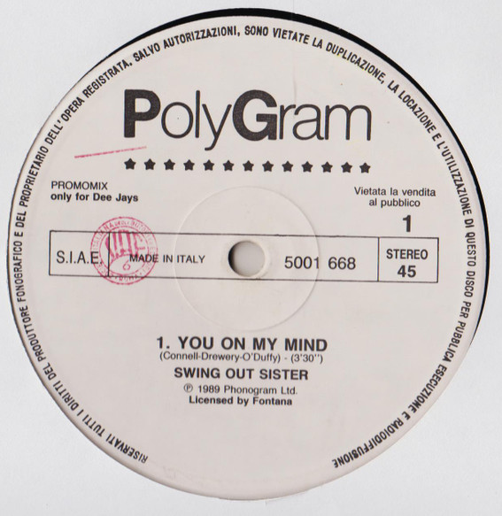 Swing Out Sister / Hipsway - You On My Mind / Your Love | PolyGram (5001 668) - main