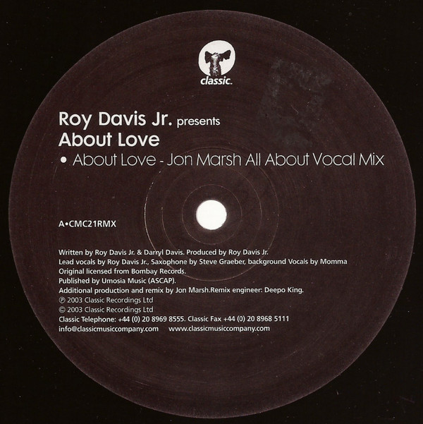 Roy Davis Jr. - About Love (Remixes) | Classic (CMC21RMX) - 3