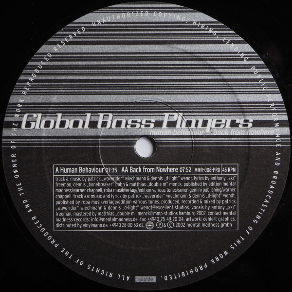Global Bass Players - Human Behaviour / Back From Nowhere | Mental Madness (MMR-008-PRO) - 3 Global Bass Players - Human Behaviour / Back From Nowhere | Mental Madness (MMR-008-PRO) - 3