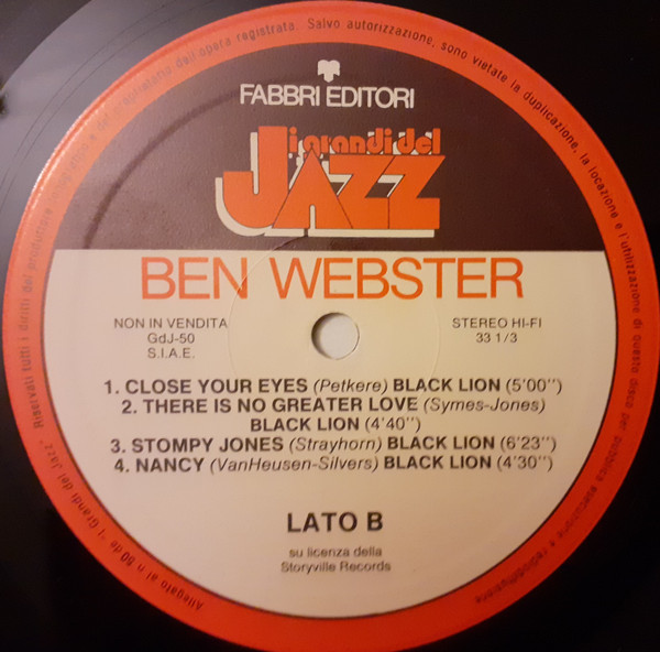 Ben Webster - Ben Webster | Fabbri Editori (GdJ 50) - 4