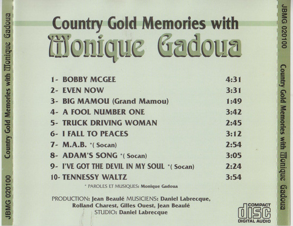 Monique Gadoua - Country Gold Memories With Monique Gadoua | Not On Label (JBMG 020100) - 2 Monique Gadoua - Country Gold Memories With Monique Gadoua | Not On Label (JBMG 020100) - 2