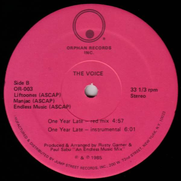 The Voice - One Year Late | Orphan Records (OR-003) - 4