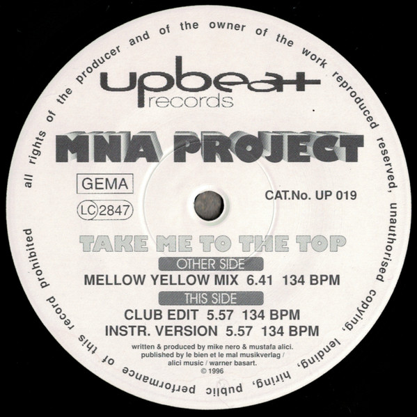 MNA Project - Take Me To The Top | Upbeat Records (UP 019) - main
