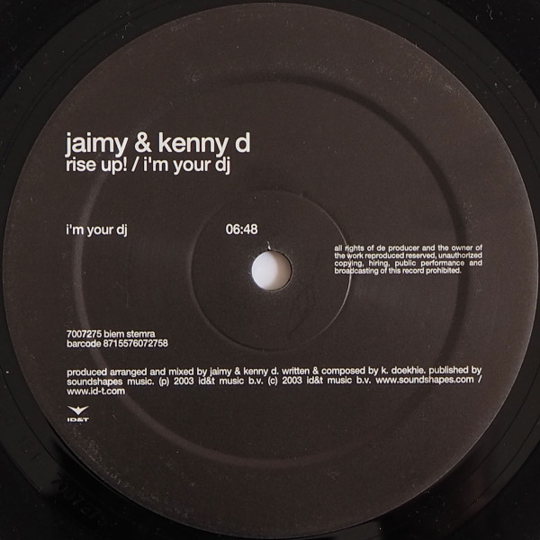 Jaimy & Kenny D - Rise Up! / I'm Your DJ | ID&T (7007275) - 4