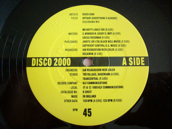 Disco 2000 - Uptight | KLF Communications (D 2003T) - 2