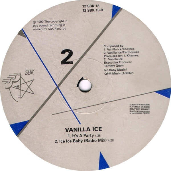 Vanilla Ice - Ice Ice Baby | SBK Records (12SBK 18) - 4