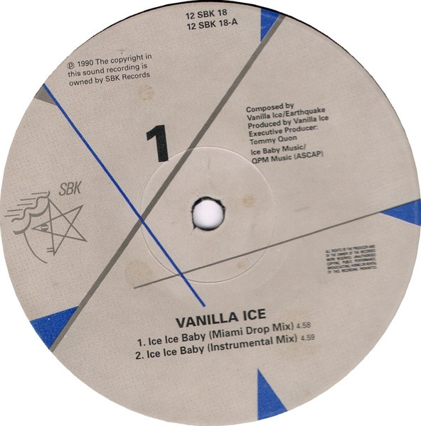 Vanilla Ice - Ice Ice Baby | SBK Records (12SBK 18) - 3