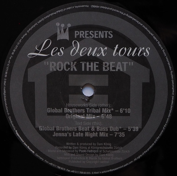 Les Deux Tours - Rock The Beat | Houseworks (HW002) - 3 Les Deux Tours - Rock The Beat | Houseworks (HW002) - 3