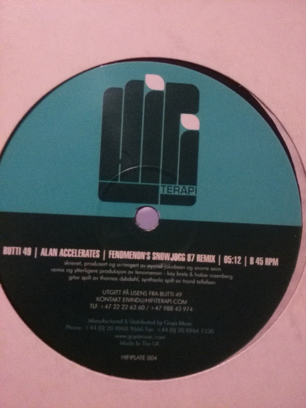 Butti 49 - Alan Accelerates | Hi Fi Terapi (HIFIPLATE 004) - 2