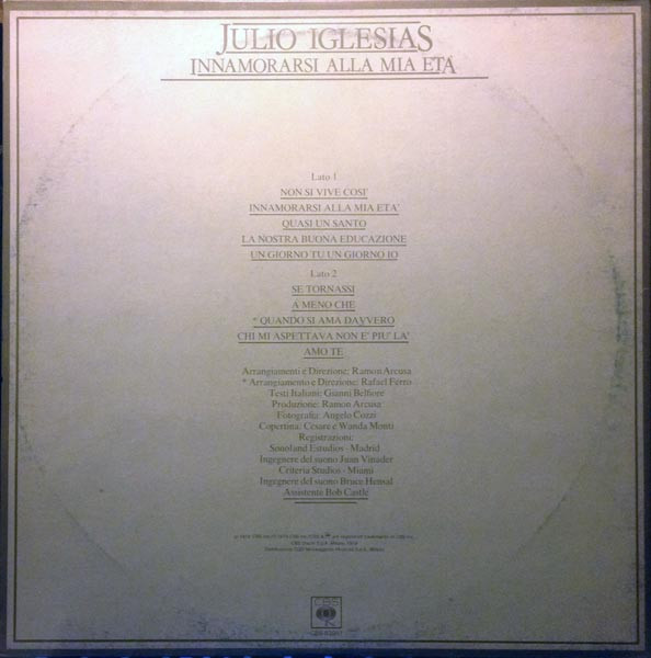 Julio Iglesias - Innamorarsi Alla Mia Età | CBS (CBS 83957) - 2 Julio Iglesias - Innamorarsi Alla Mia Età | CBS (CBS 83957) - 2