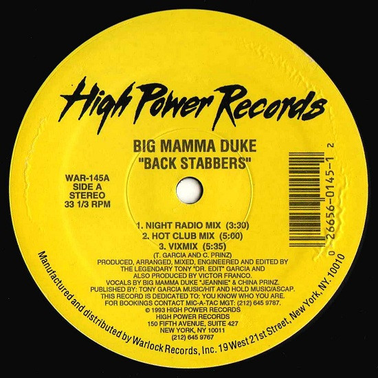 Big Mamma Duke - Back Stabbers | High Power Records (WAR-145) - main Big Mamma Duke - Back Stabbers | High Power Records (WAR-145) - main
