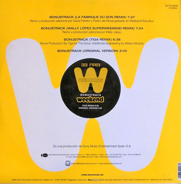 LOVG - Bonustrack (Remixes) | Weekend Records (SM 6740996) - 2 LOVG - Bonustrack (Remixes) | Weekend Records (SM 6740996) - 2