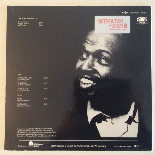 Horace Parlan Trio - Pannonica | Enja Records (enja 4076) - 4 Horace Parlan Trio - Pannonica | Enja Records (enja 4076) - 4