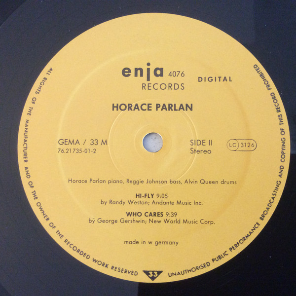 Horace Parlan Trio - Pannonica | Enja Records (enja 4076) - 3 Horace Parlan Trio - Pannonica | Enja Records (enja 4076) - 3