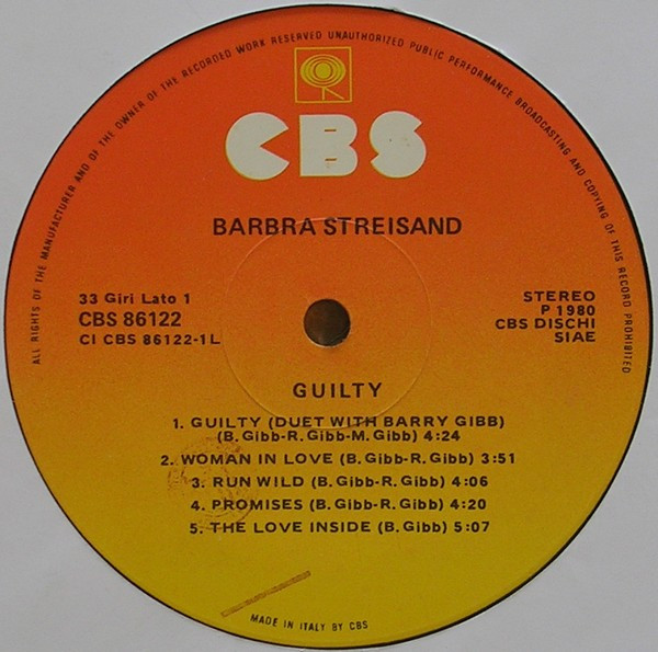 Streisand - Guilty | CBS (CBS 86122) - 3