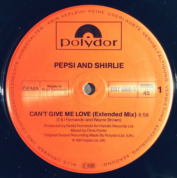 Pepsi & Shirlie - Can't Give Me Love | Polydor (887 060-1) - 3