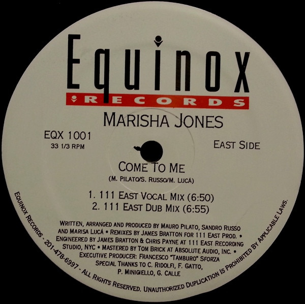 Marisha Jones - Come To Me | Equinox Records (EQX 1001) - 2