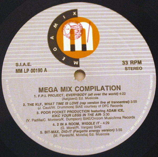 Albertino  &  Molella  &  Various - The Original Mega Mix Vol. 1 | Megamix (MM LP 00190) - 3