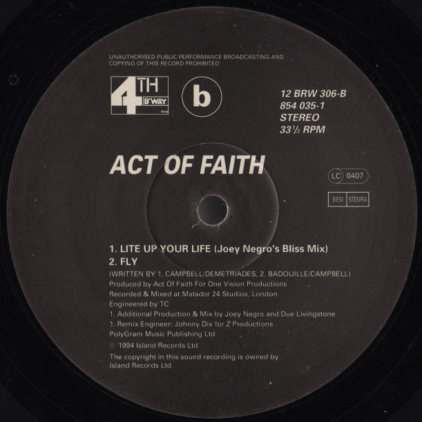 Act Of Faith - Lite Up Your Life | 4th & Broadway (12BRW 306) - 4 Act Of Faith - Lite Up Your Life | 4th & Broadway (12BRW 306) - 4
