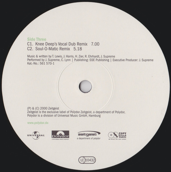J. Supreme  &  Cheryl Lynn - Your Love (Encore) | Zeitgeist (561 568-1) - 7
